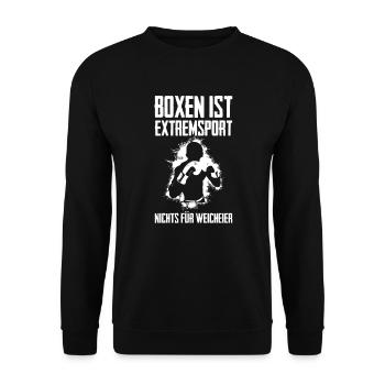 Boxen Boxkampf Boxer - Unisex Pullover - Schwarz - Vorne - Alina (178cm) & Michal (187cm)