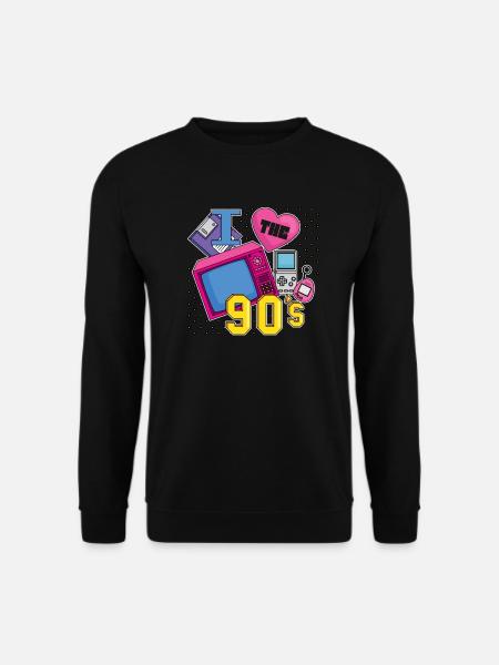 Retro 90s Ära Vintage Neunziger 90er - Unisex Pullover - Schwarz