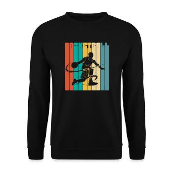 Retro Basketball Streetball - Unisex Sweatshirt - black - Front - Alina (178cm) & Michal (187cm)