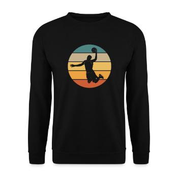 Retro Basketball Streetball - Unisex Sweatshirt - black - Front - Alina (178cm) & Michal (187cm)
