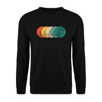 Retro Vinyl Record Record Collector - Unisex Sweatshirt - black - Front - Alina (178cm) & Michal (187cm)