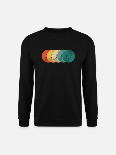 Retro Vinyl Schallplatte Plattensammler - Unisex Pullover - Schwarz
