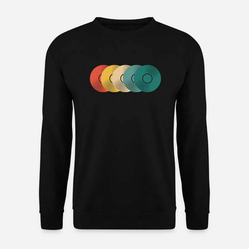 Retro Vinyl Schallplatte Plattensammler - Unisex Pullover - Schwarz