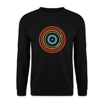 Retro Vinyl Record Record Collector - Unisex Sweatshirt - black - Front - Alina (178cm) & Michal (187cm)