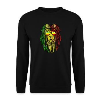 Reggae Musique Lion Rasta Rastafari - Sweat-shirt Unisexe - noir - Devant - Alina (178cm) & Michal (187cm)