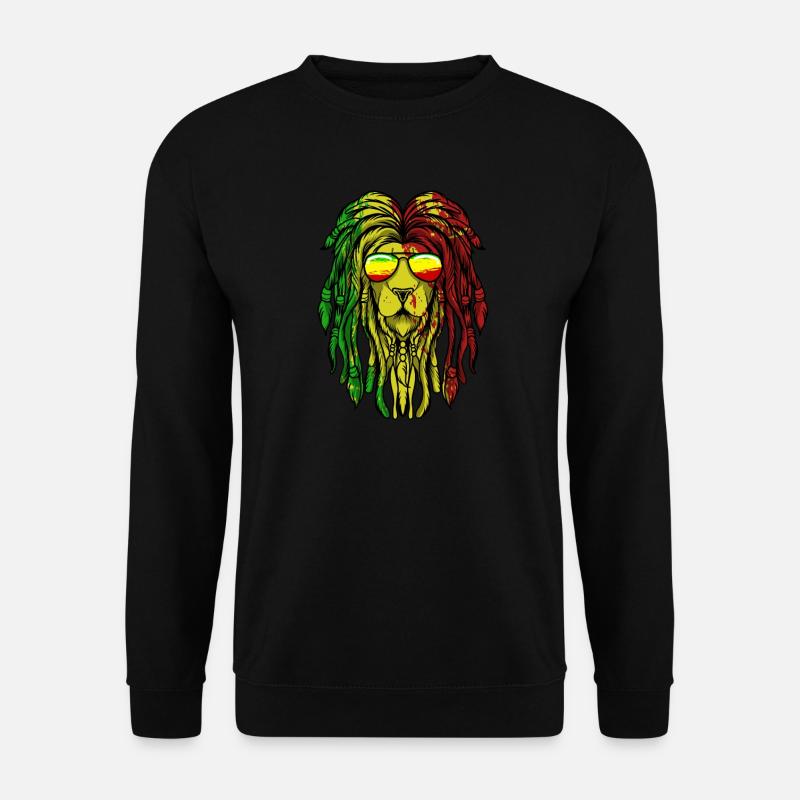 Reggae Musique Lion Rasta Rastafari - Sweat-shirt Unisexe - noir