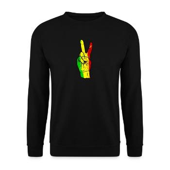 Reggae Musik Rasta Rastafari - Unisex Pullover - Schwarz - Vorne - Alina (178cm) & Michal (187cm)