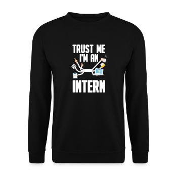 Traineeship Intern - Unisex Sweatshirt - black - Front - Alina (178cm) & Michal (187cm)