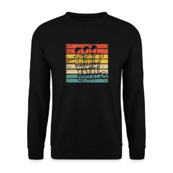 Retro Table Football Vintage Table Kicker Wuzzler - Unisex Sweatshirt - black - Front - Alina (178cm) & Michal (187cm)