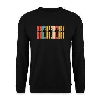 Retro Table Football Vintage Table Kicker Wuzzler - Unisex Sweatshirt - black - Front - Alina (178cm) & Michal (187cm)