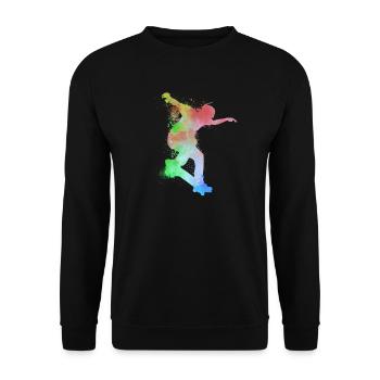 Skateboard Skateboarder Halfpipe Skater - Unisex Sweatshirt - black - Front - Alina (178cm) & Michal (187cm)