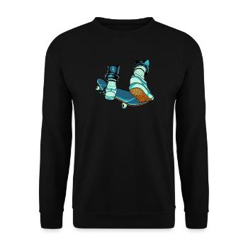 Skateboard Skateboarder Halfpipe Skater - Unisex Sweatshirt - black - Front - Alina (178cm) & Michal (187cm)