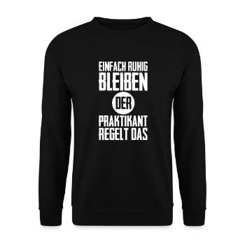 Praktikum Praktikant - Unisex Pullover - Schwarz - Vorne - Alina (178cm) & Michal (187cm)