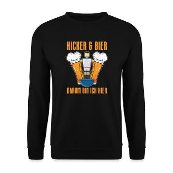 Tischfußball Kickern Tischkicker Wuzzler - Unisex Pullover - Schwarz - Vorne - Alina (178cm) & Michal (187cm)