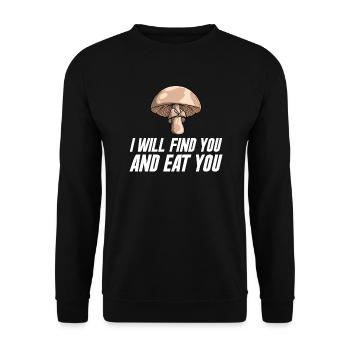 Champignons Cueilleurs de champignons Éponges Champignons Cueilleurs - Sweat-shirt Unisexe - noir - Devant - Alina (178cm) & Michal (187cm)