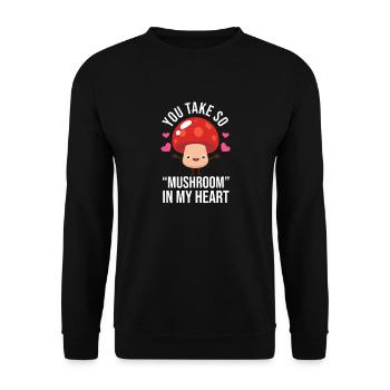 Mushroom picker Sponge Mushroom picker Mushroom finder collector - Unisex Sweatshirt - black - Front - Alina (178cm) & Michal (187cm)