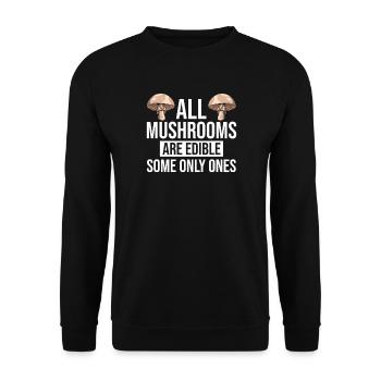 Champignons Cueilleurs de champignons Éponges Champignons Cueilleurs - Sweat-shirt Unisexe - noir - Devant - Alina (178cm) & Michal (187cm)