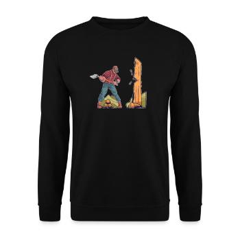 Woodcutter Forester Forester Woodworker - Unisex Sweatshirt - black - Front - Alina (178cm) & Michal (187cm)