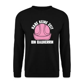 Bauherrin - Unisex Pullover - Schwarz - Vorne - Alina (178cm) & Michal (187cm)