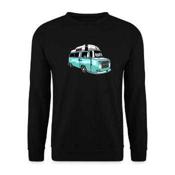 Camper Bus Caravan Camper Bus - Unisex Sweatshirt - black - Front - Alina (178cm) & Michal (187cm)