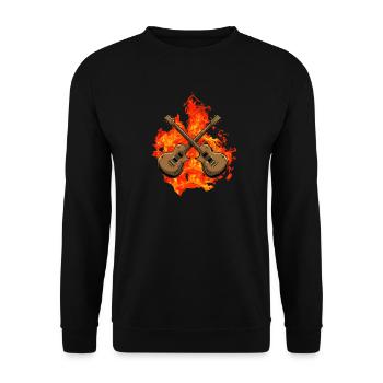 Electric Guitar Electric Guitar Guitarist Guitar Guitar - Unisex Sweatshirt - black - Front - Alina (178cm) & Michal (187cm)