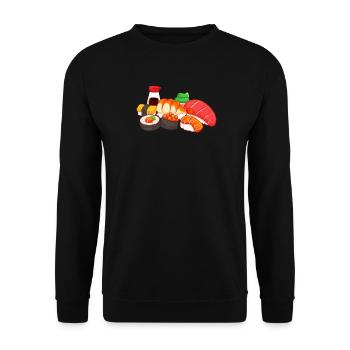 Sushi - Unisex Pullover - Schwarz - Vorne - Alina (178cm) & Michal (187cm)