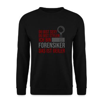 Forensik Forensiker - Unisex Pullover - Schwarz - Vorne - Alina (178cm) & Michal (187cm)