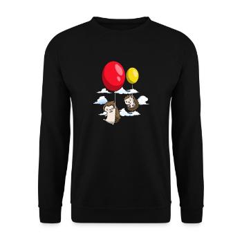 Igel - Unisex Pullover - Schwarz - Vorne - Alina (178cm) & Michal (187cm)