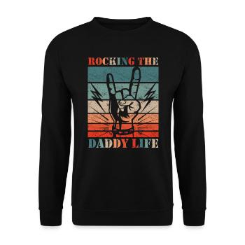 Papa Vater Vatertag - Unisex Pullover - Schwarz - Vorne - Alina (178cm) & Michal (187cm)