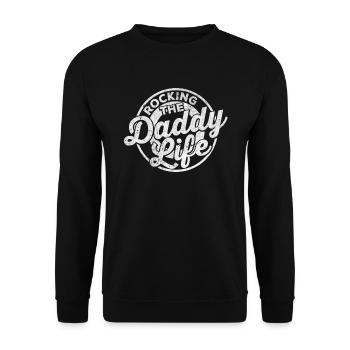 Papa Vater Vatertag - Unisex Pullover - Schwarz - Vorne - Alina (178cm) & Michal (187cm)