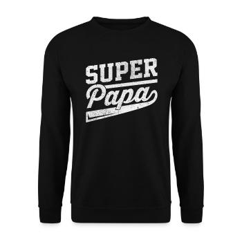 Papa Vater Vatertag - Unisex Pullover - Schwarz - Vorne - Alina (178cm) & Michal (187cm)