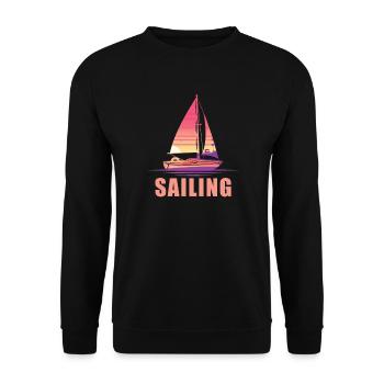 Seglen Segelboot Segler - Unisex Pullover - Schwarz - Vorne - Alina (178cm) & Michal (187cm)