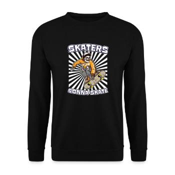 Skateboard Skateboarder Skater - Sweat-shirt Unisexe - noir - Devant - Alina (178cm) & Michal (187cm)