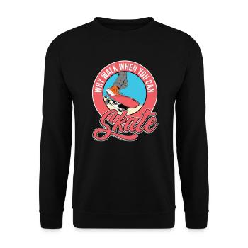 Skateboard Skateboarder Skater - Sweat-shirt Unisexe - noir - Devant - Alina (178cm) & Michal (187cm)