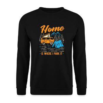 Camper Bus Caravan Camper Bus - Unisex Sweatshirt - black - Front - Alina (178cm) & Michal (187cm)