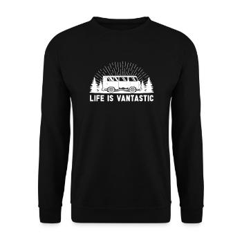 Camper Bus Caravan Camper Bus - Unisex Sweatshirt - black - Front - Alina (178cm) & Michal (187cm)