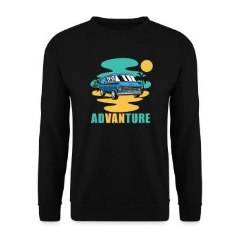 Camper Bus Caravan Camper Bus - Unisex Sweatshirt - black - Front - Alina (178cm) & Michal (187cm)