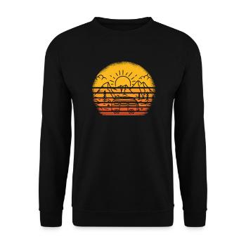 Retro Camper Bus Caravan Vintage Camper Bus - Unisex Sweatshirt - black - Front - Alina (178cm) & Michal (187cm)
