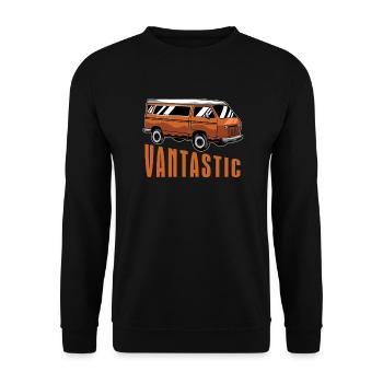 Camper Bus Caravan Camper Bus - Unisex Sweatshirt - black - Front - Alina (178cm) & Michal (187cm)