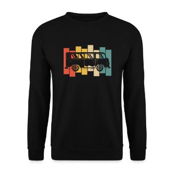 Retro Camper Bus Caravan Vintage Camper Bus - Unisex Sweatshirt - black - Front - Alina (178cm) & Michal (187cm)