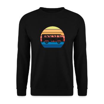 Retro Camper Bus Caravan Vintage Camper Bus - Sweat-shirt Unisexe - noir - Devant - Alina (178cm) & Michal (187cm)