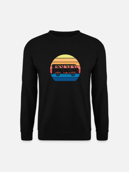 Retro Camper Bus Caravan Vintage Camper Bus - Unisex Pullover - Schwarz