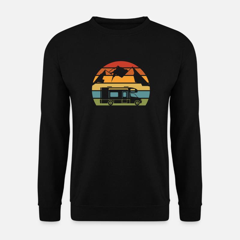 Retro Camper Bus Caravan Vintage Camper Bus - Unisex Pullover - Schwarz