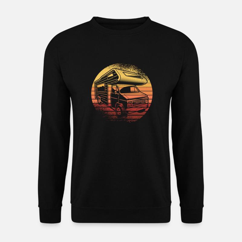 Retro Camper Bus Caravan Vintage Camper Bus - Unisex Pullover - Schwarz