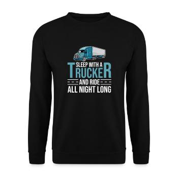 Truck Driver Truck Driver Truck Driver Trucker - Unisex Sweatshirt - black - Front - Alina (178cm) & Michal (187cm)