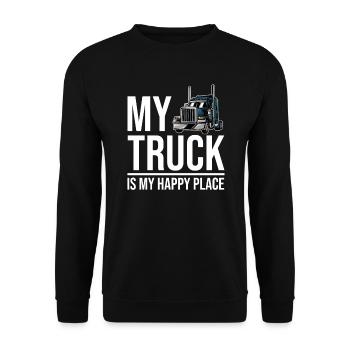 Truck Driver Truck Driver Truck Driver Trucker - Unisex Sweatshirt - black - Front - Alina (178cm) & Michal (187cm)