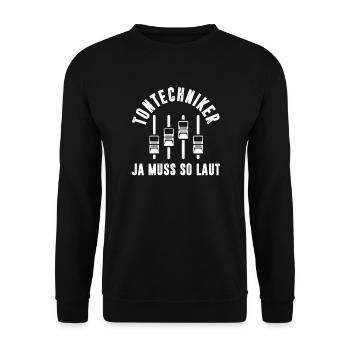 Tontechniker Sound Audio Engineer - Unisex Pullover - Schwarz - Vorne - Alina (178cm) & Michal (187cm)
