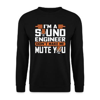 Technicien de son Sound Audio Engineer - Sweat-shirt Unisexe - noir - Devant - Alina (178cm) & Michal (187cm)