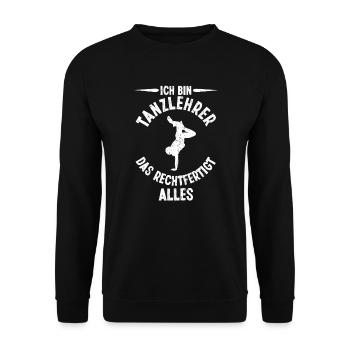 Tanzen Tänzer Tanz - Unisex Pullover - Schwarz - Vorne - Alina (178cm) & Michal (187cm)