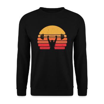 Rétro triangle de force vintage Powerlifting - Sweat-shirt Unisexe - noir - Devant - Alina (178cm) & Michal (187cm)